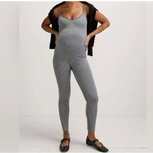 Hatch Grey Maternity Jumpsuit with Thin Straps